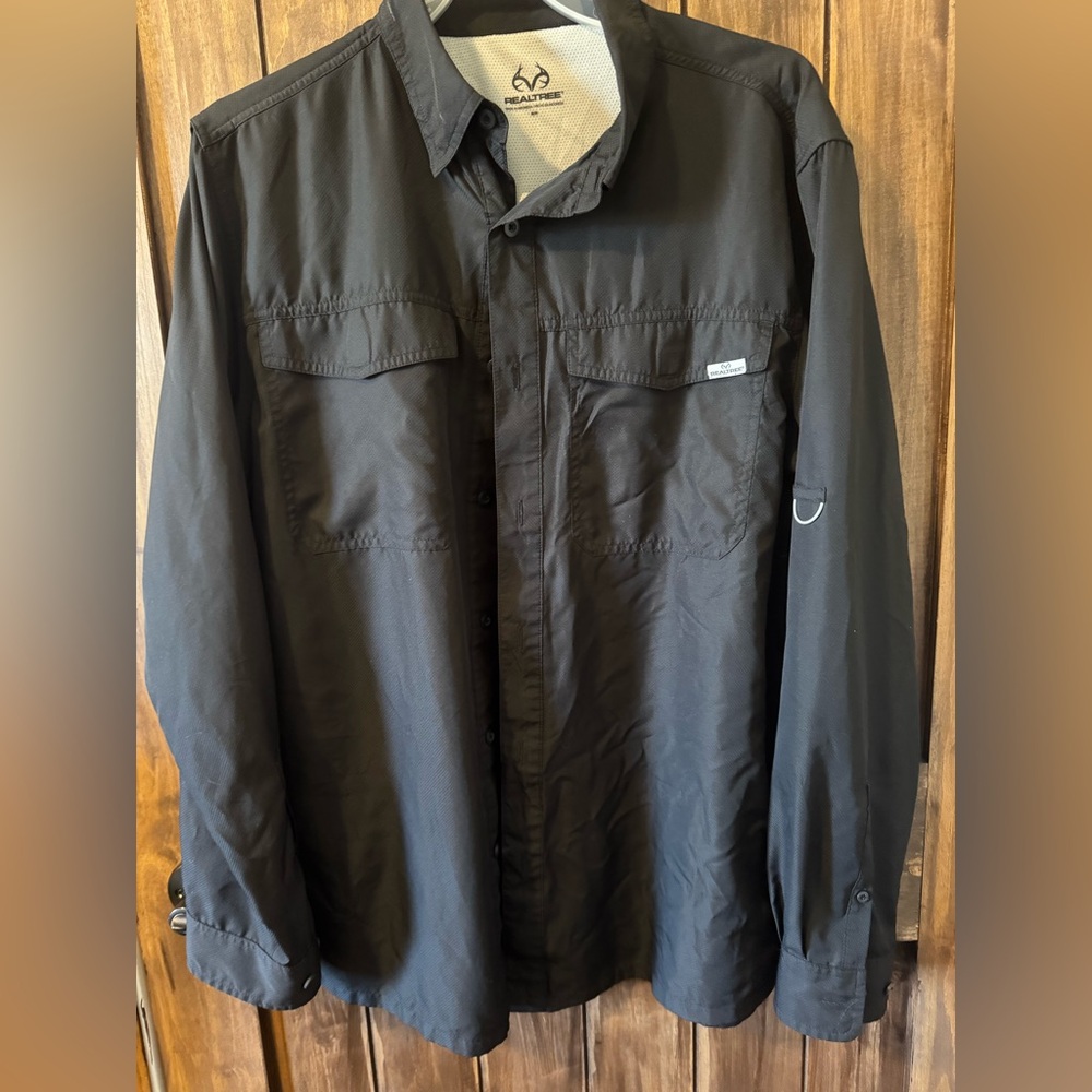 HABITAT size Medium Black Fishing Shirt Long Sleeve